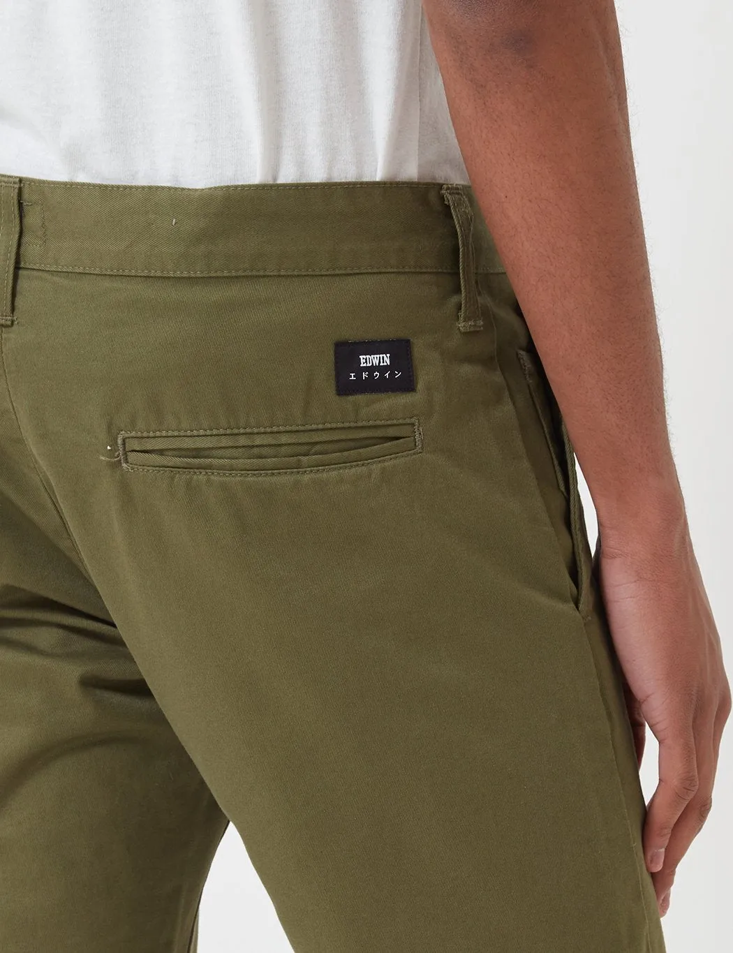 Edwin ED-55 Chino (Regular Tapered) - Military Green Rinsed