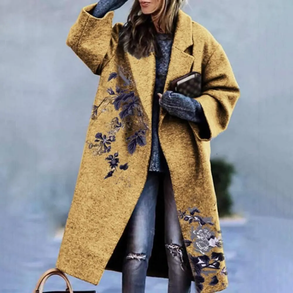 Elegant Outwear Single Button Coat Loose Wool Cardigan