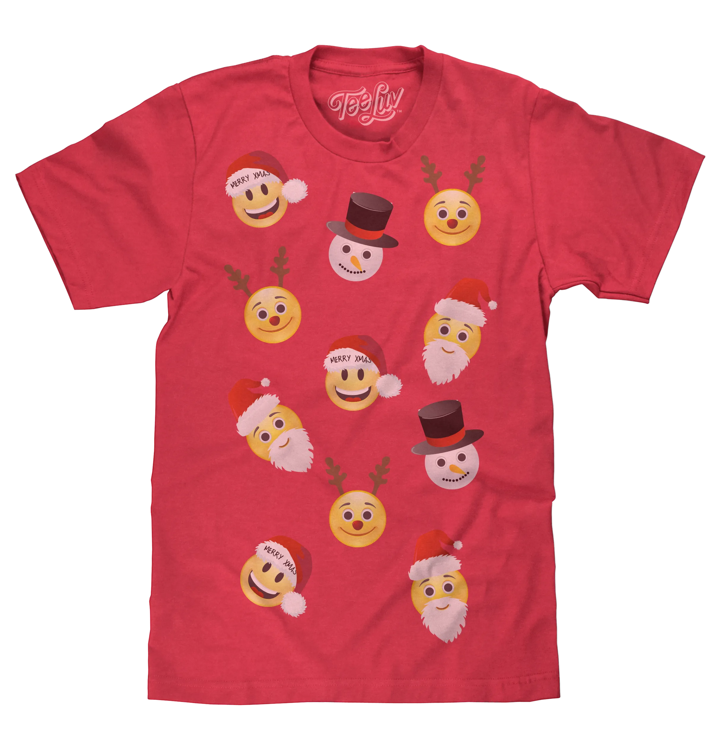 Emoji Holiday Party T-Shirt - Red