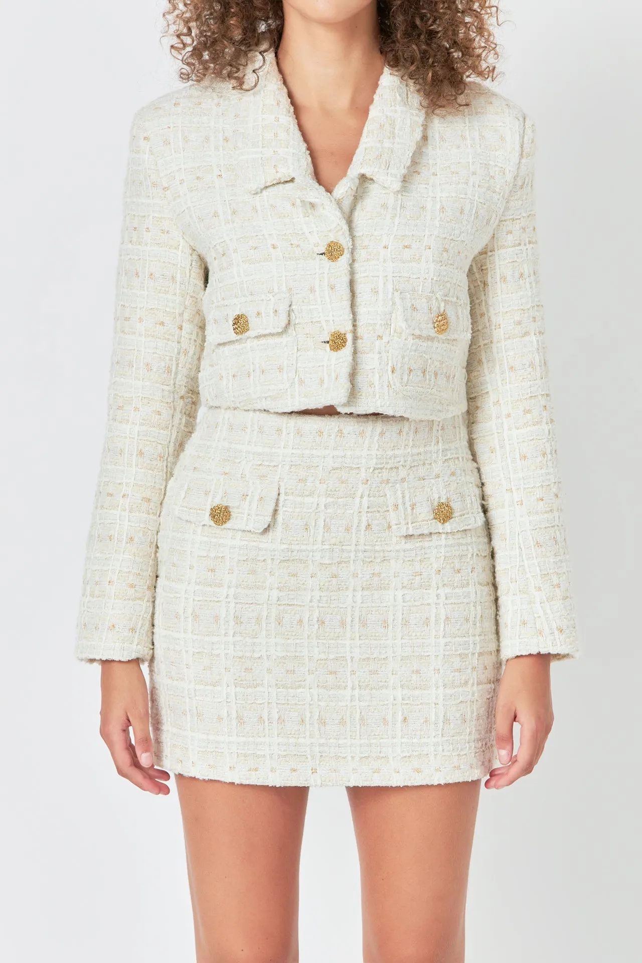 Endless Rose - Premium Cropped Tweed Jacket