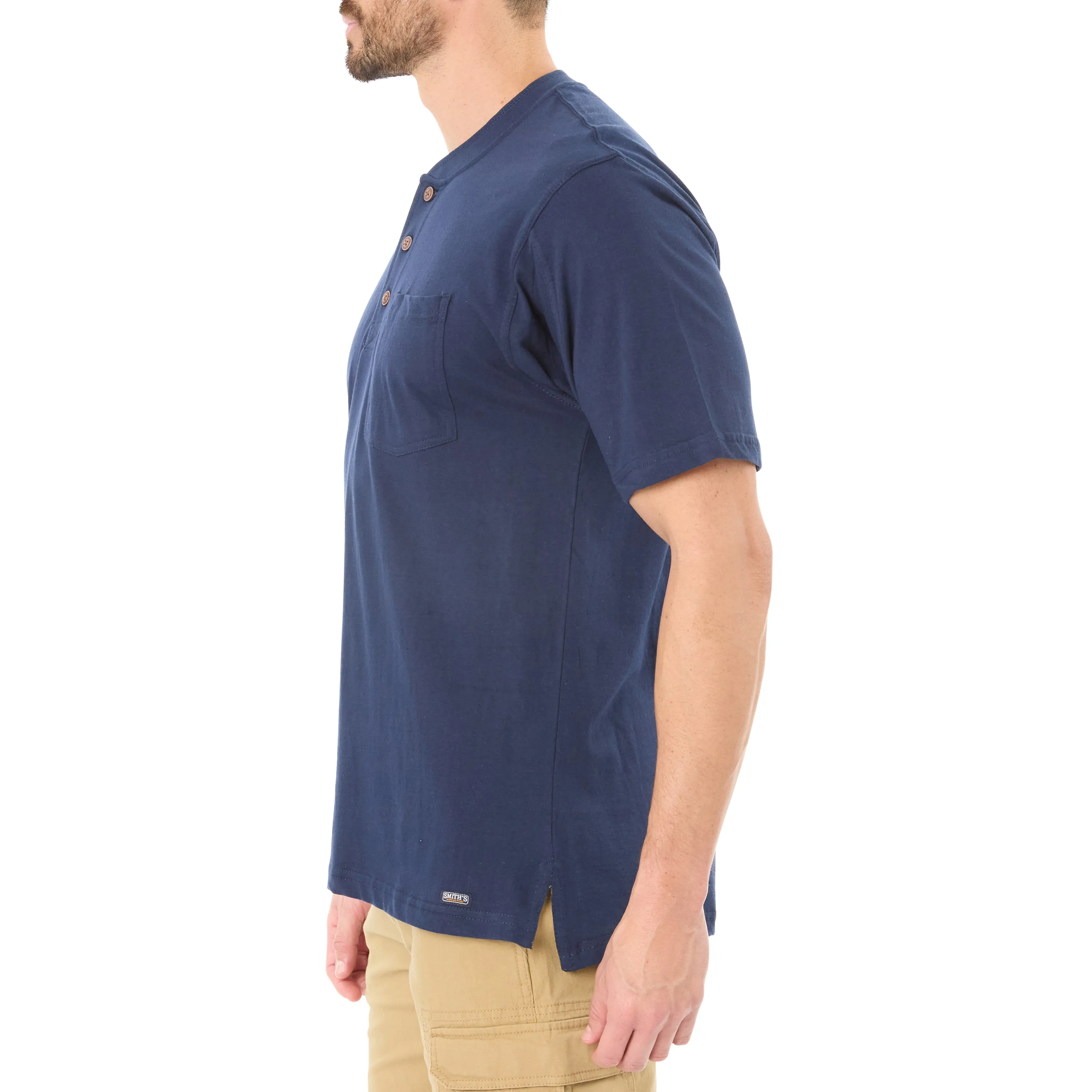 EXTENDED TAIL SHORT SLEEVE HENLEY