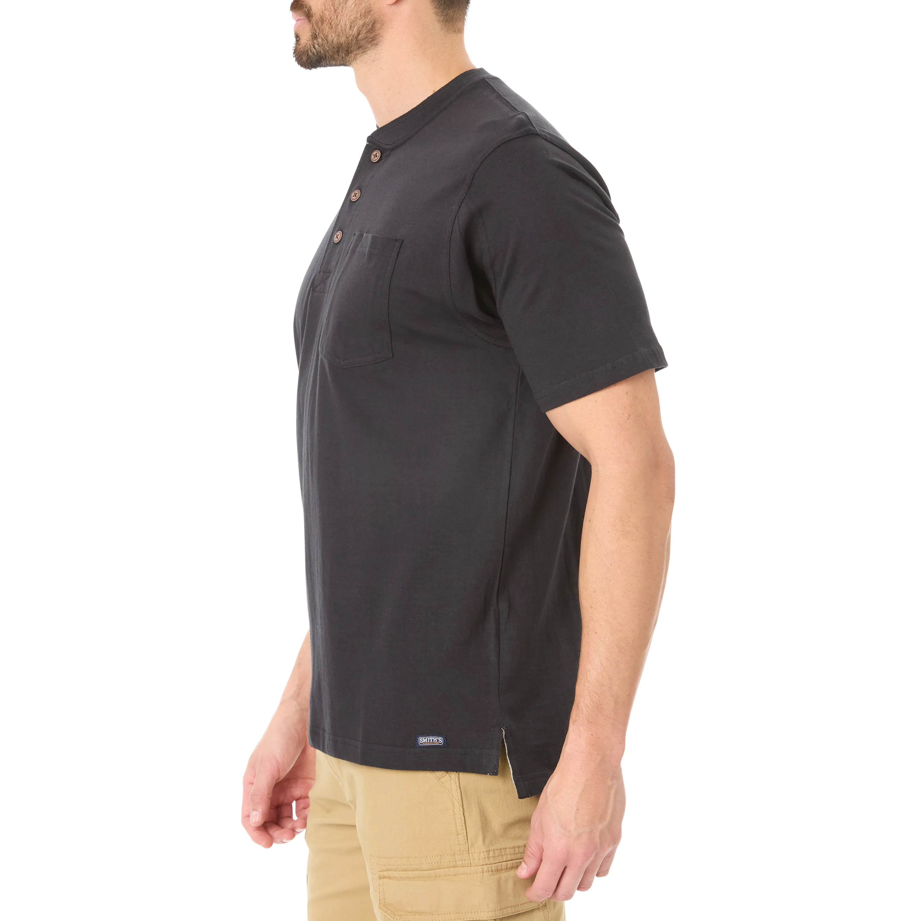 EXTENDED TAIL SHORT SLEEVE HENLEY