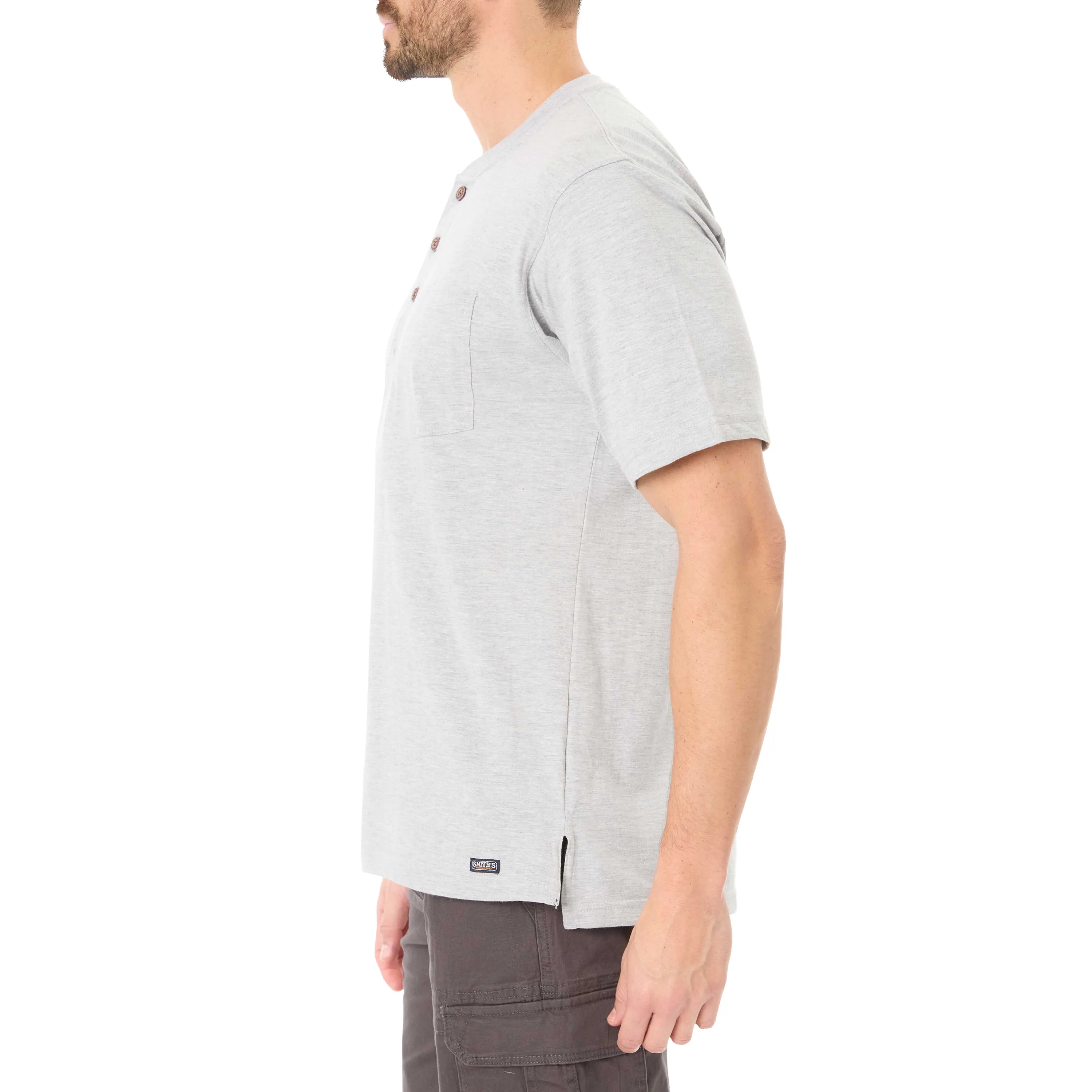 EXTENDED TAIL SHORT SLEEVE HENLEY