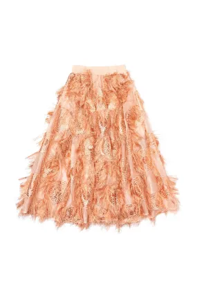 Eyelash Elastic Waist Skirt - Rose Gold