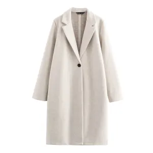 Fall Women Clothing Fashionable All Match Button Decoration Soft Overcoat Jacket