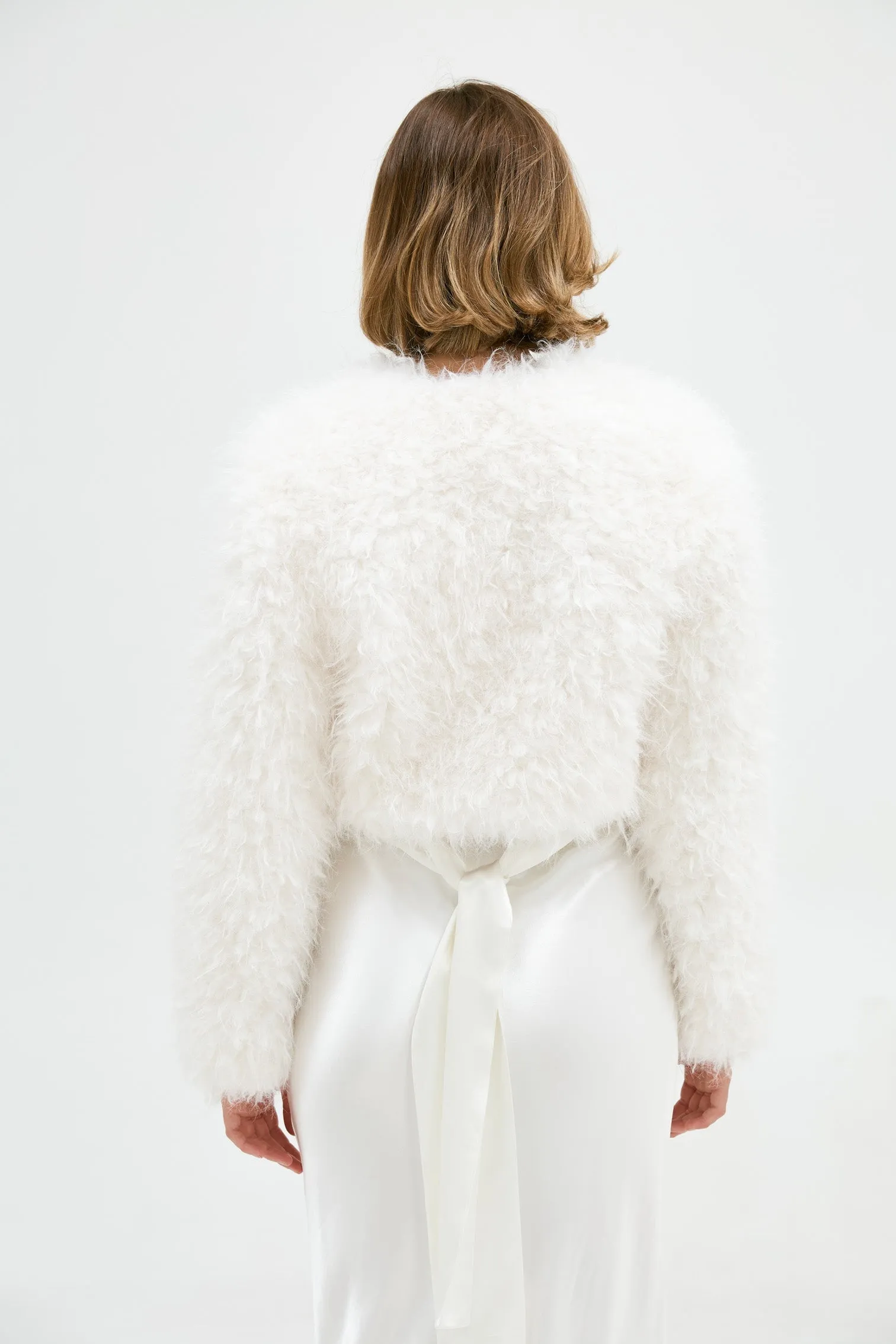 Faux Manhattan Crop Jacket - Pure White