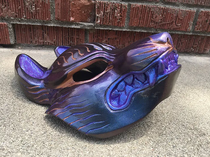 FOX MASK- IRIDECENT PURPLE WITH GOLD ACCENTS