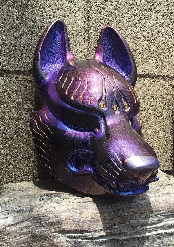 FOX MASK- IRIDECENT PURPLE WITH GOLD ACCENTS