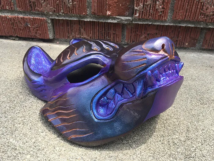 FOX MASK- IRIDECENT PURPLE WITH GOLD ACCENTS