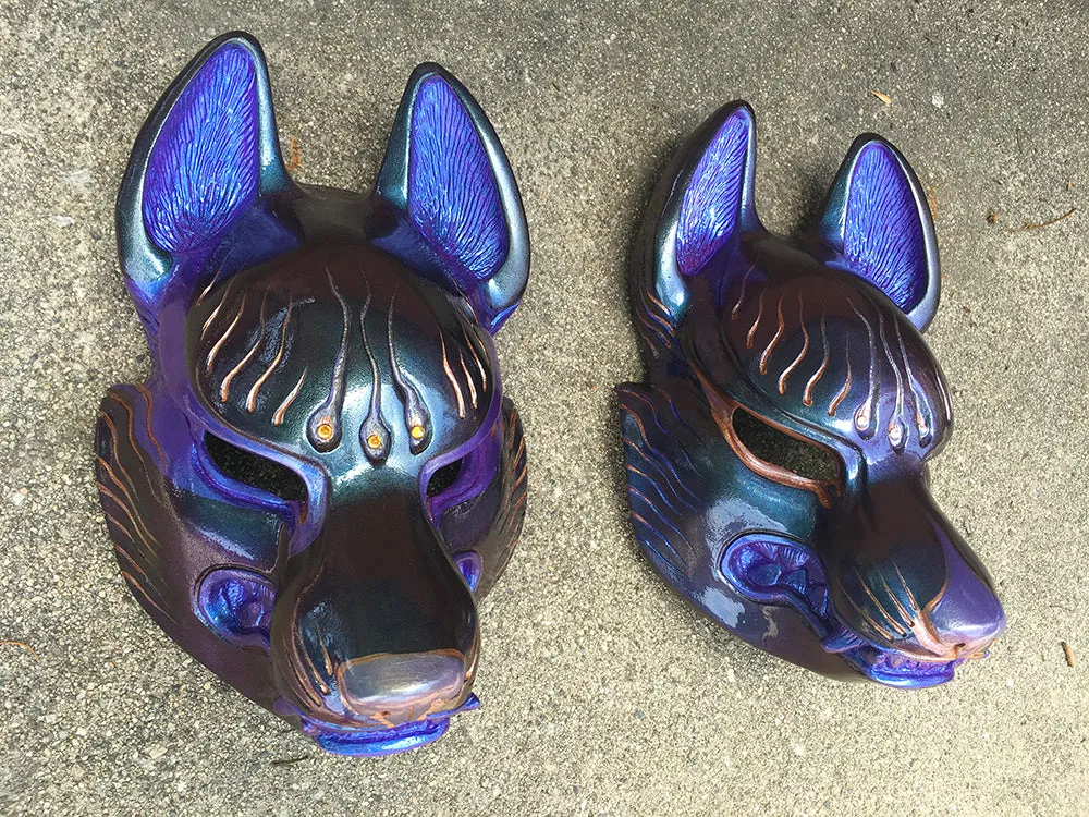 FOX MASK- IRIDECENT PURPLE WITH GOLD ACCENTS