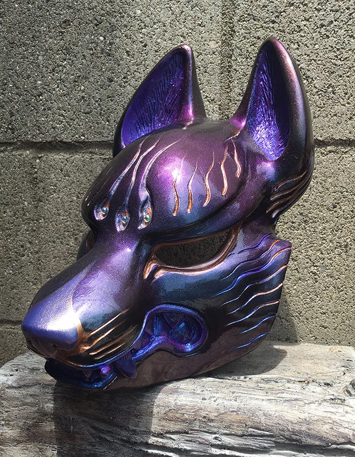 FOX MASK- IRIDECENT PURPLE WITH GOLD ACCENTS