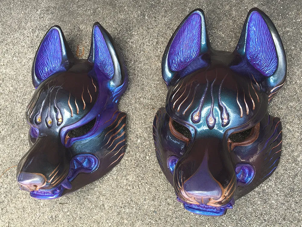 FOX MASK- IRIDECENT PURPLE WITH GOLD ACCENTS