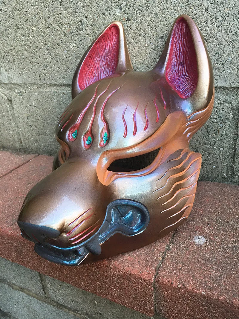 FOX MASK- IRIDESCENT RED/GOLD