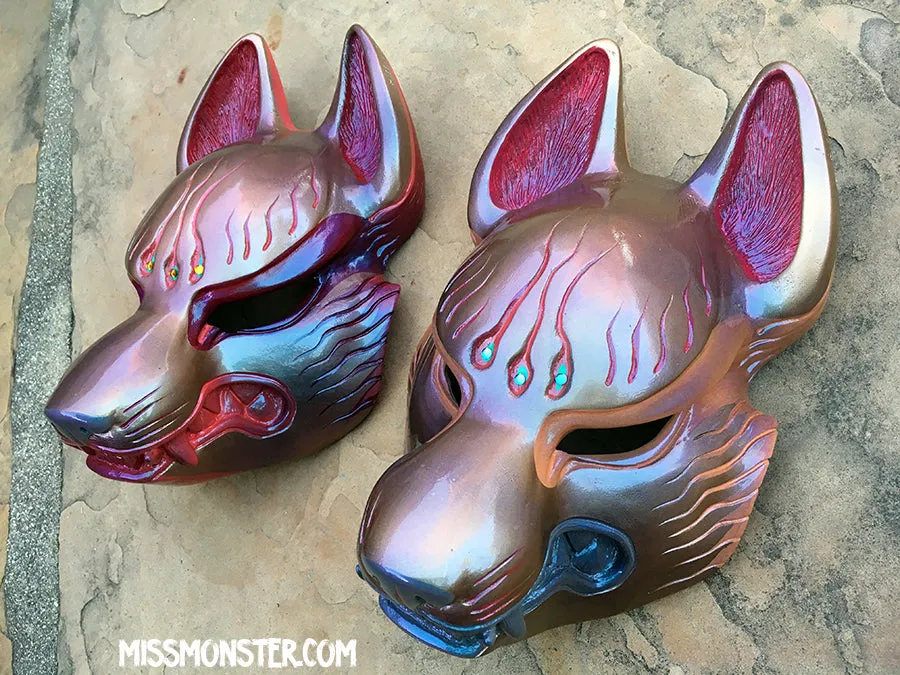 FOX MASK- IRIDESCENT RED/GOLD