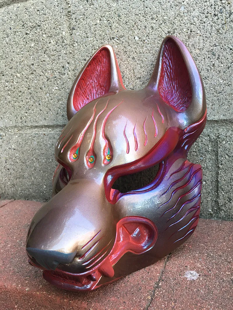 FOX MASK- IRIDESCENT RED/GOLD