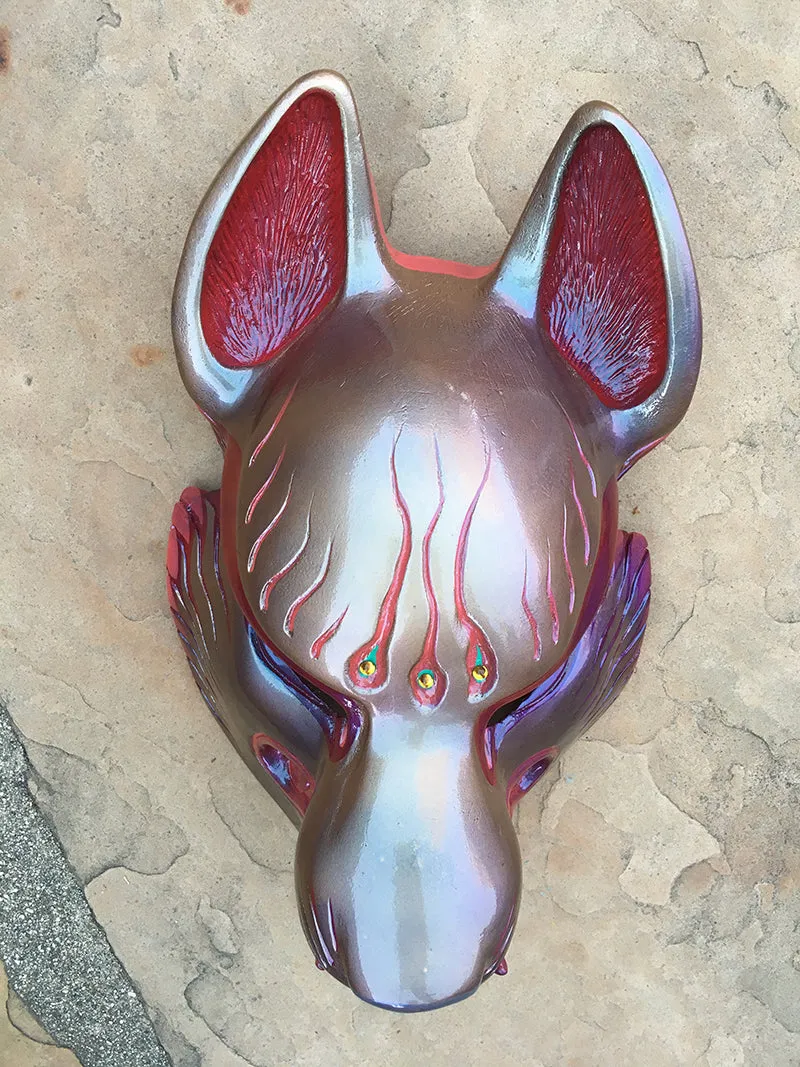 FOX MASK- IRIDESCENT RED/GOLD