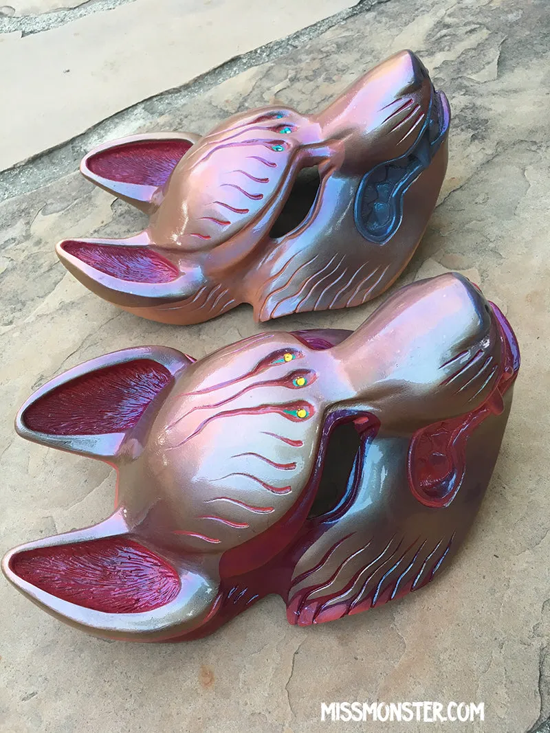 FOX MASK- IRIDESCENT RED/GOLD