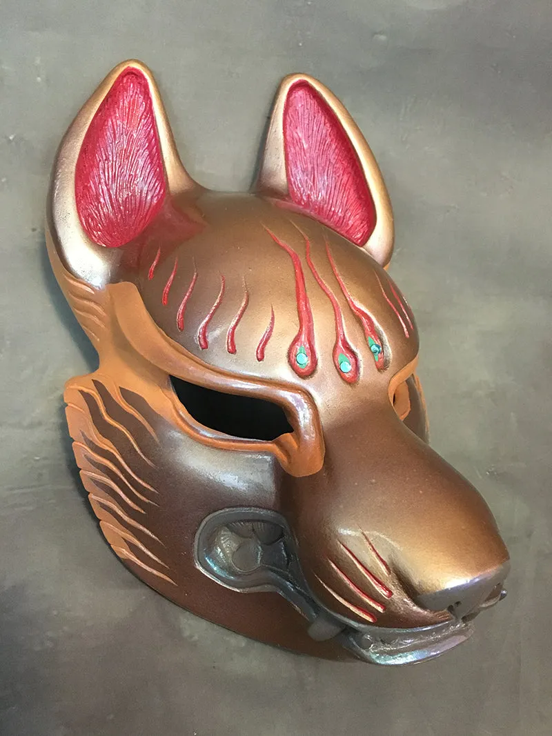 FOX MASK- IRIDESCENT RED/GOLD