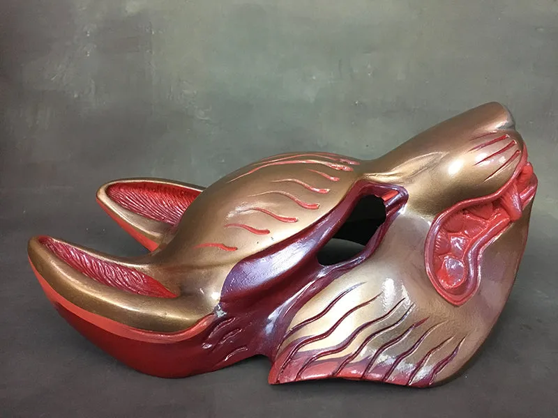 FOX MASK- IRIDESCENT RED/GOLD