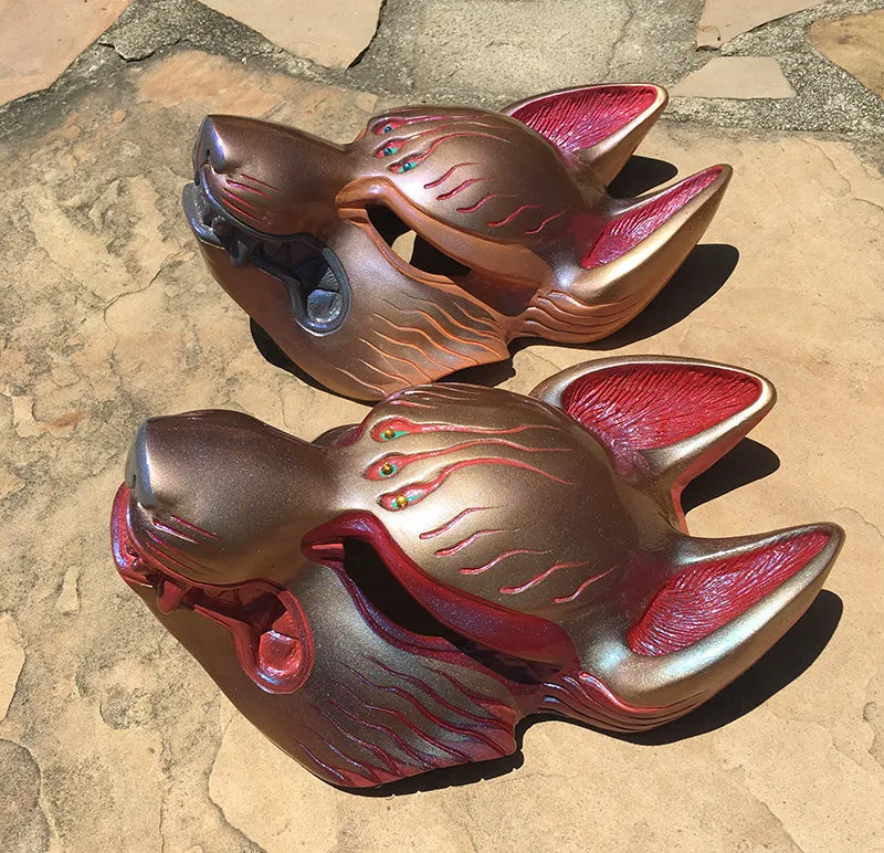 FOX MASK- IRIDESCENT RED/GOLD