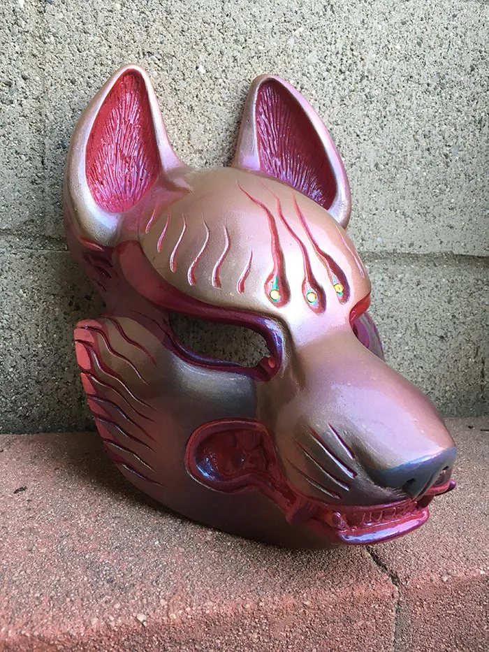 FOX MASK- IRIDESCENT RED/GOLD