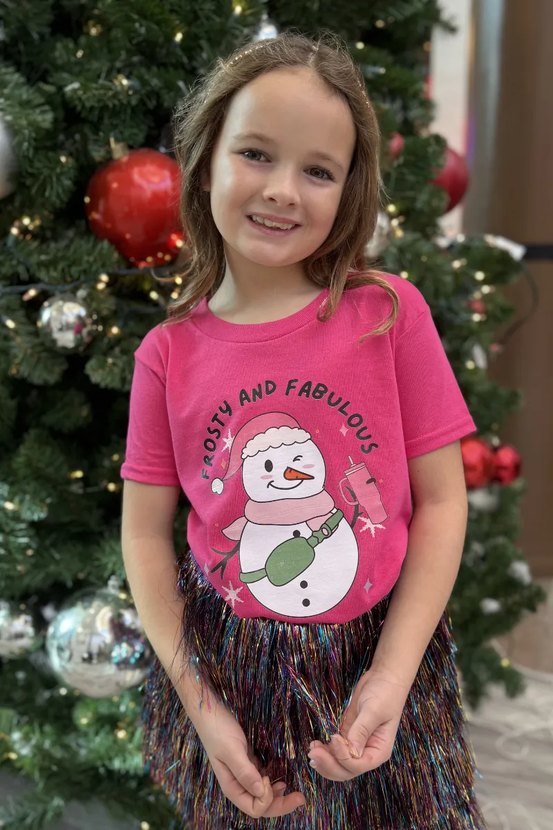 Frosty And Fabulous Snowman Graphic Tee-Kids