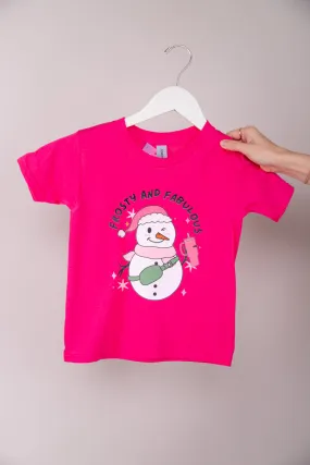 Frosty And Fabulous Snowman Graphic Tee-Kids