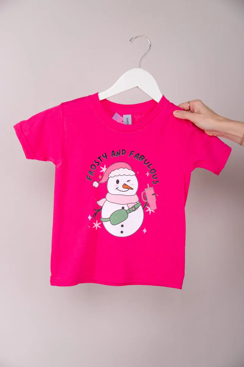 Frosty And Fabulous Snowman Graphic Tee-Kids