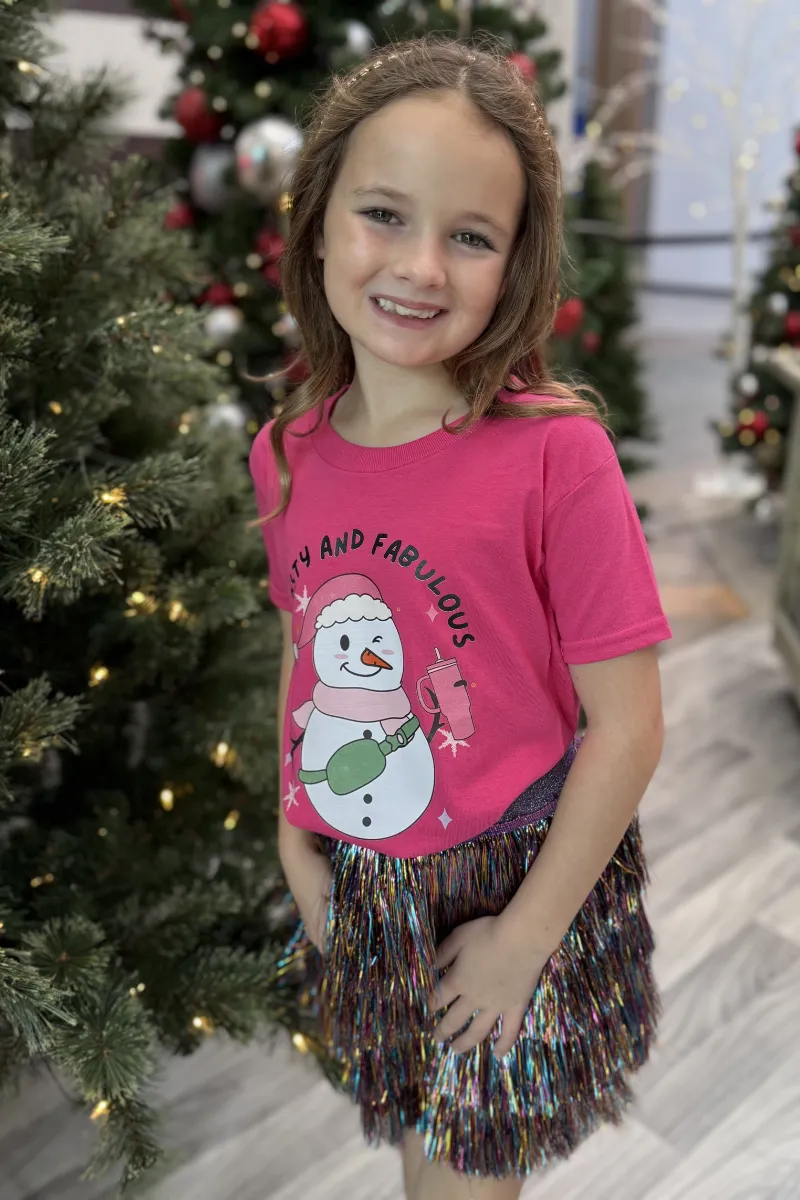 Frosty And Fabulous Snowman Graphic Tee-Kids