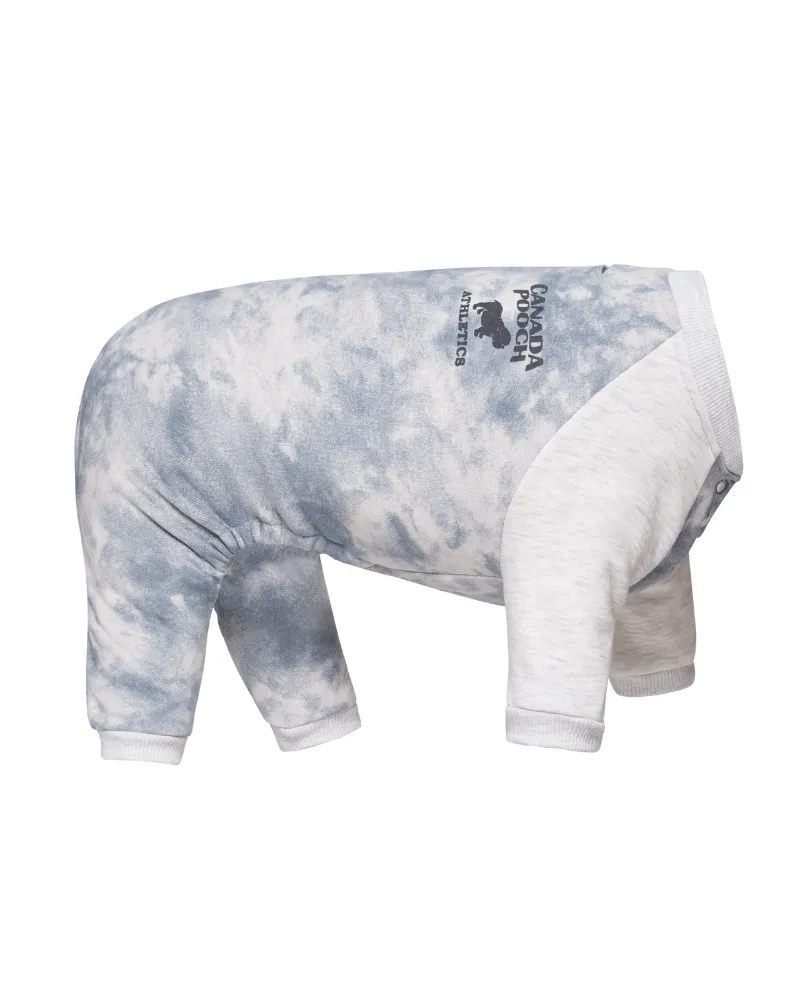 Frosty Fleece Dog Sweatsuit in Grey Tie-Dye (CLEARNACE)