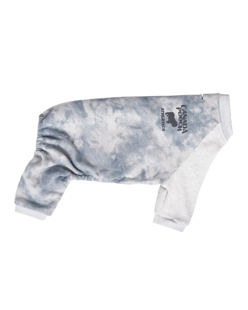 Frosty Fleece Dog Sweatsuit in Grey Tie-Dye (CLEARNACE)