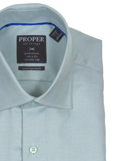 Frosty Green Contemporary Fit Cotton Shirt