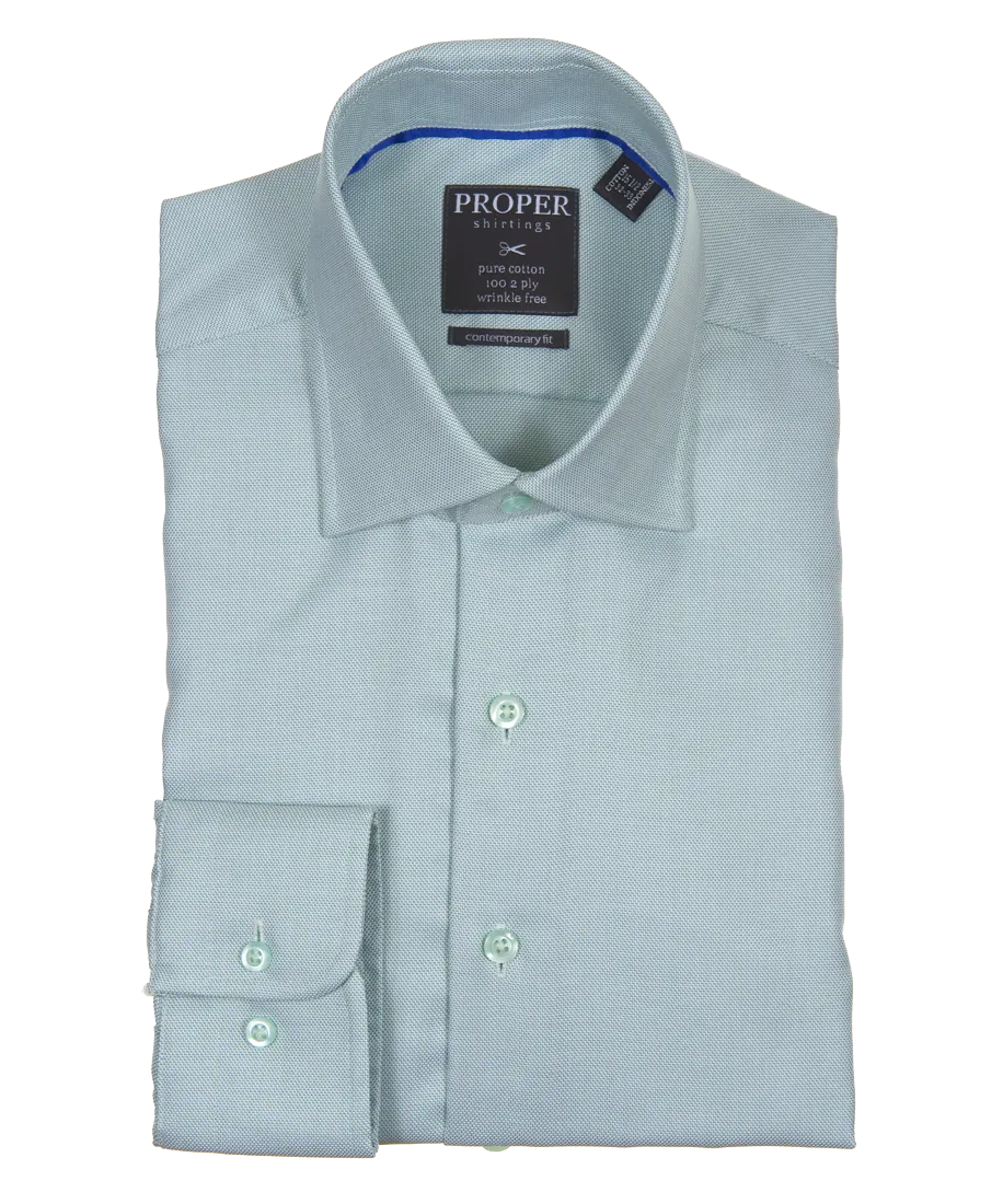 Frosty Green Contemporary Fit Cotton Shirt