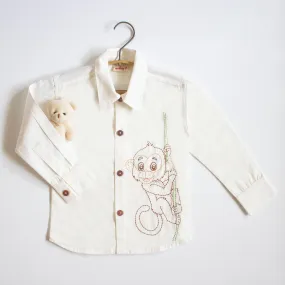 Frosty Monkey Embroidered Formal Shirt