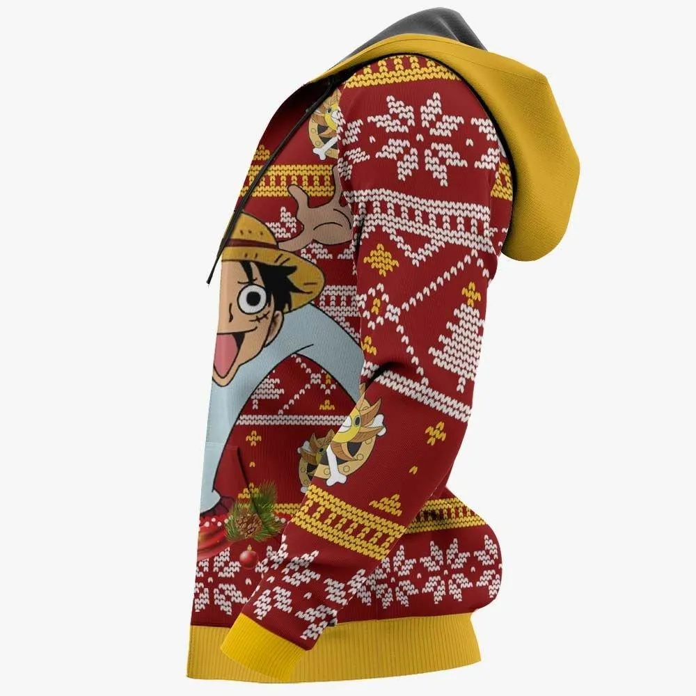 Giftngon - Reindeer Luffy Ugly Christmas Sweater Custom One Piece Anime Xmas Gifts For Kids