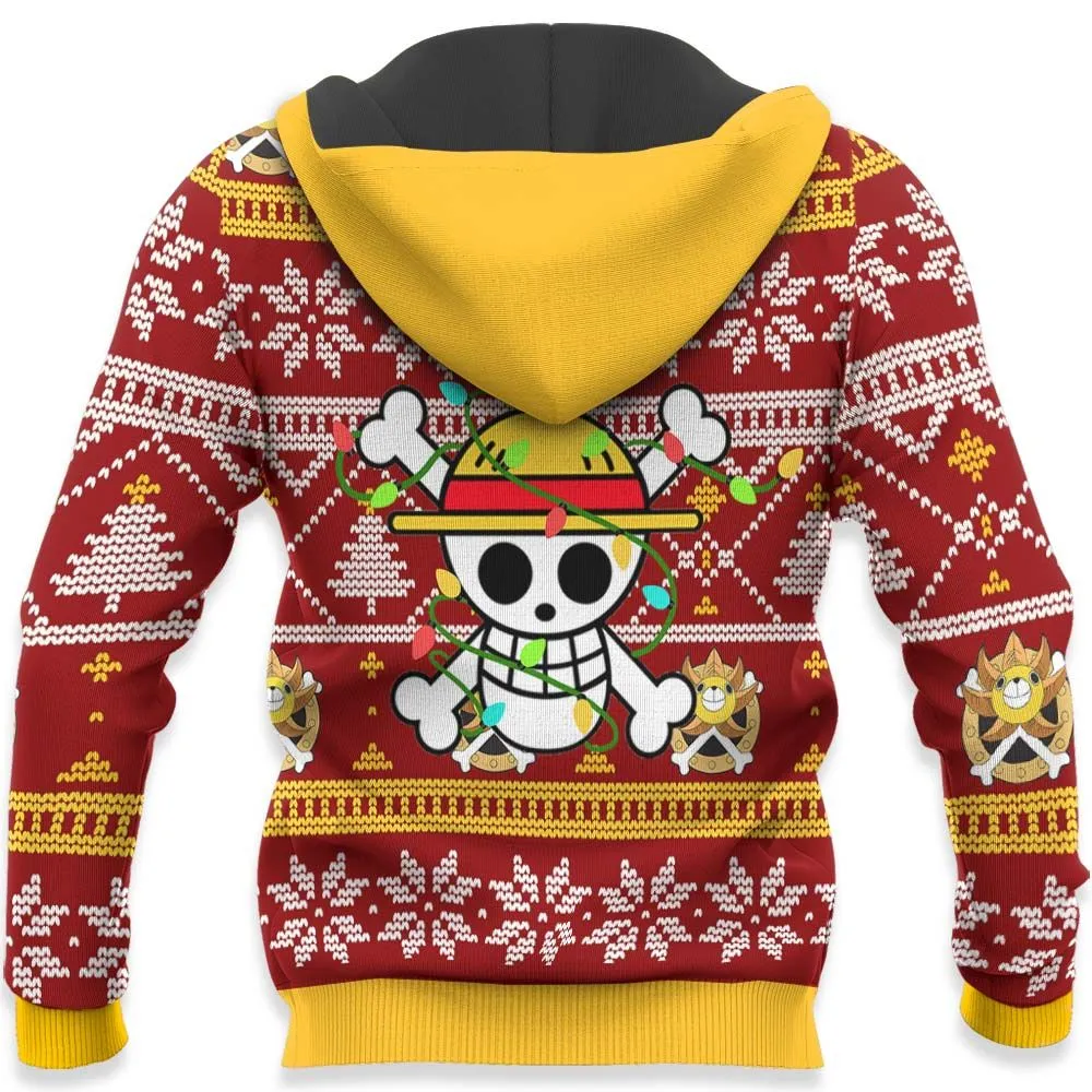 Giftngon - Reindeer Luffy Ugly Christmas Sweater Custom One Piece Anime Xmas Gifts For Kids