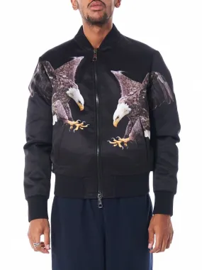 Graphic Printed Bomber Jacket (BSP222S B120C BLACK)