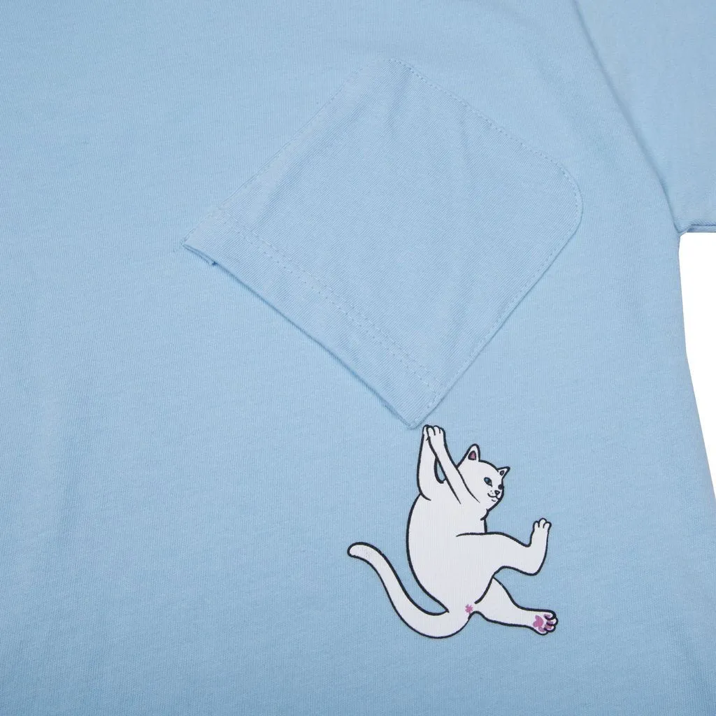 Hang In There Pocket Tee (Baby Blue)