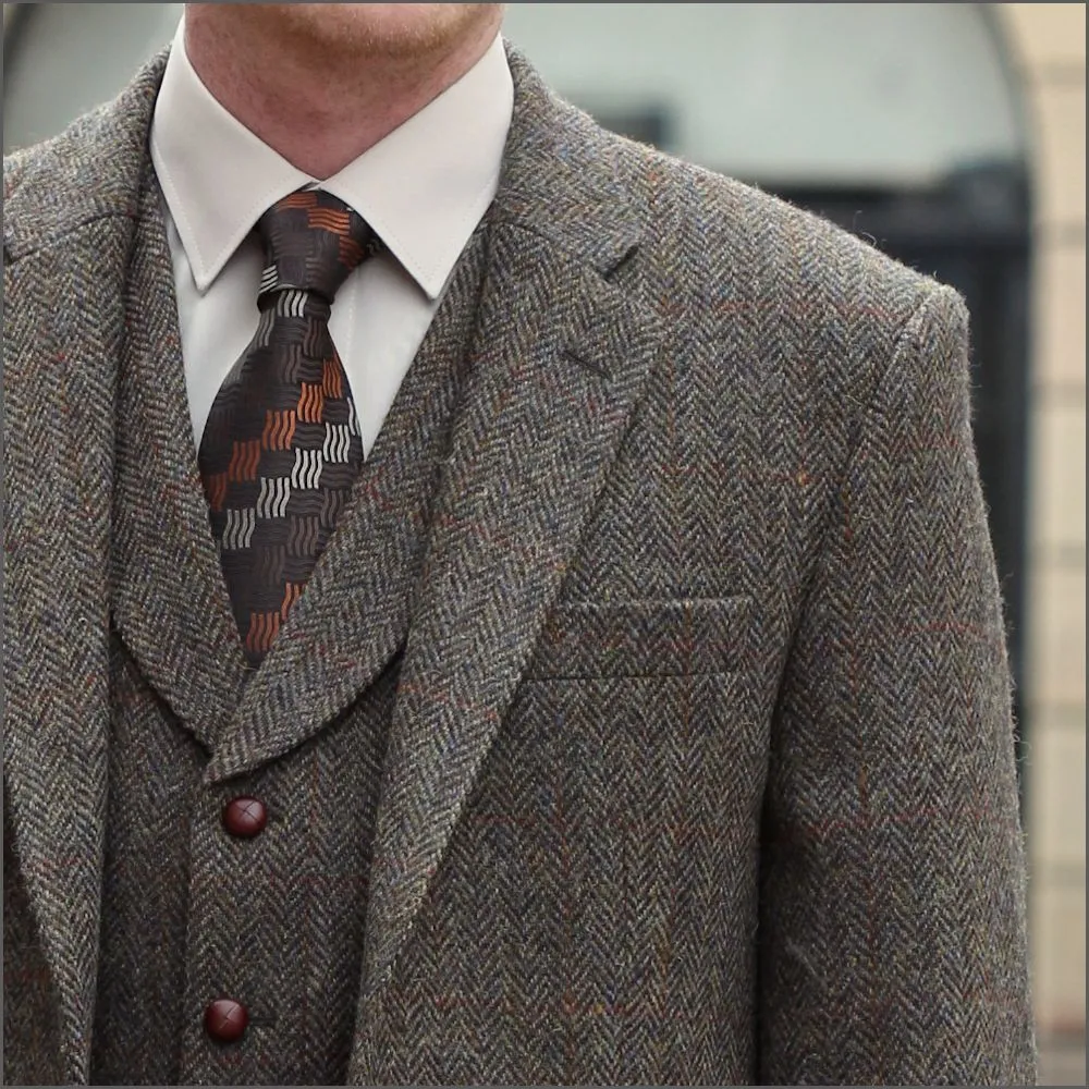 Harris Tweed Brown Herringbone 3 piece Suit>