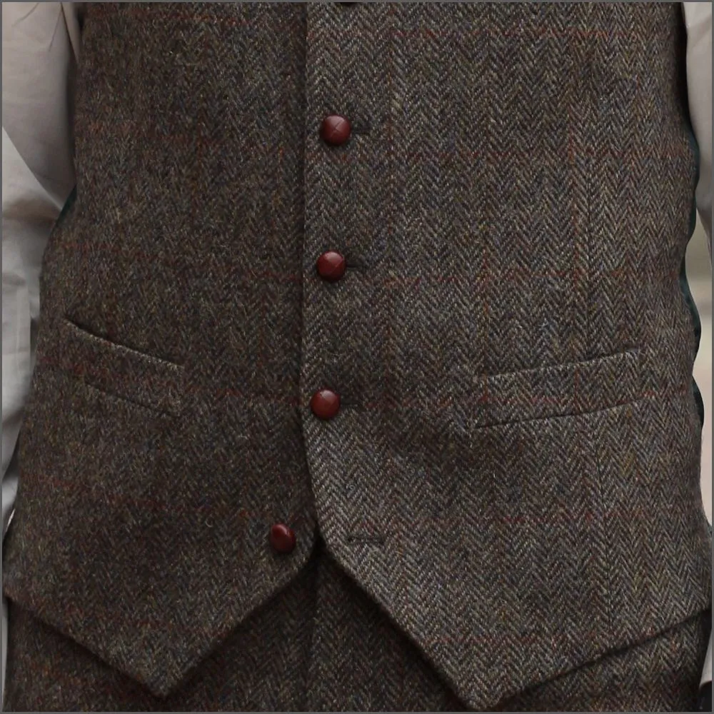 Harris Tweed Brown Herringbone 3 piece Suit>