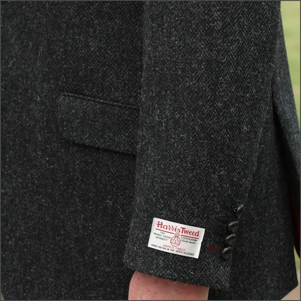 Harris Tweed Charcoal Herringbone Jacket>>