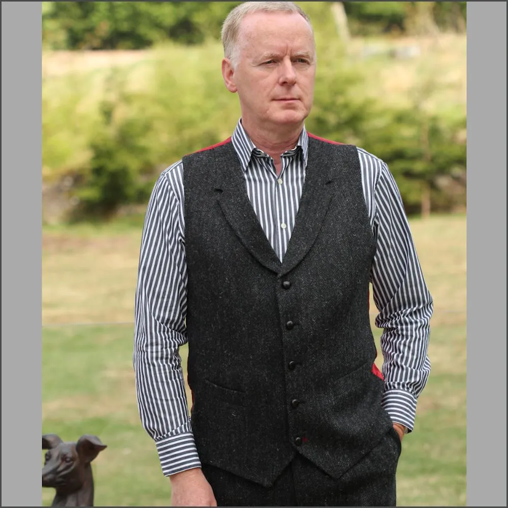 Harris Tweed Charcoal Herringbone Jacket>>