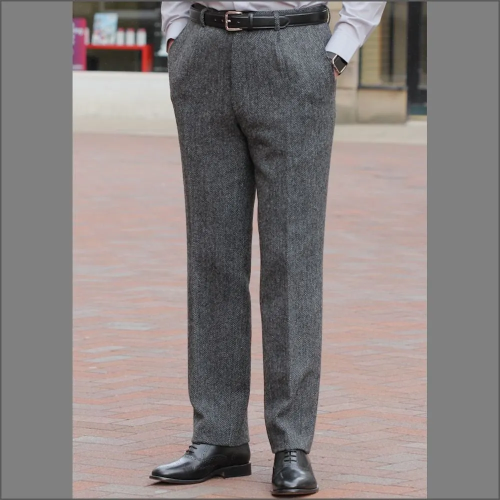 Harris Tweed Grey Herringbone 3pic Suit>