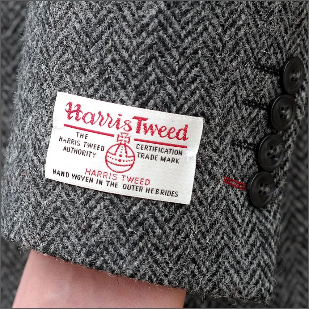 Harris Tweed Grey Herringbone 3pic Suit>