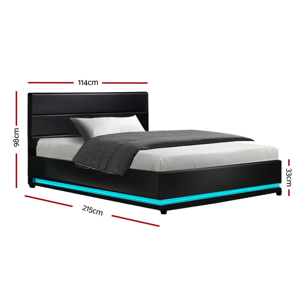 Henley LED Storage King Single Bed Frame Black