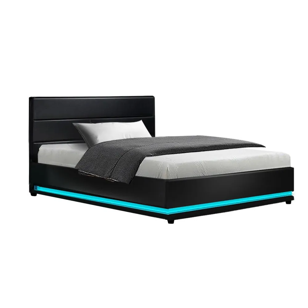 Henley LED Storage King Single Bed Frame Black