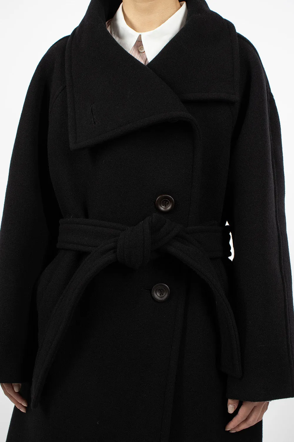 High Neck Coat Black