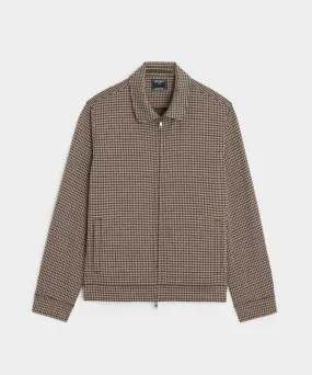 Houndstooth Zip Jacket in Dark Wheat