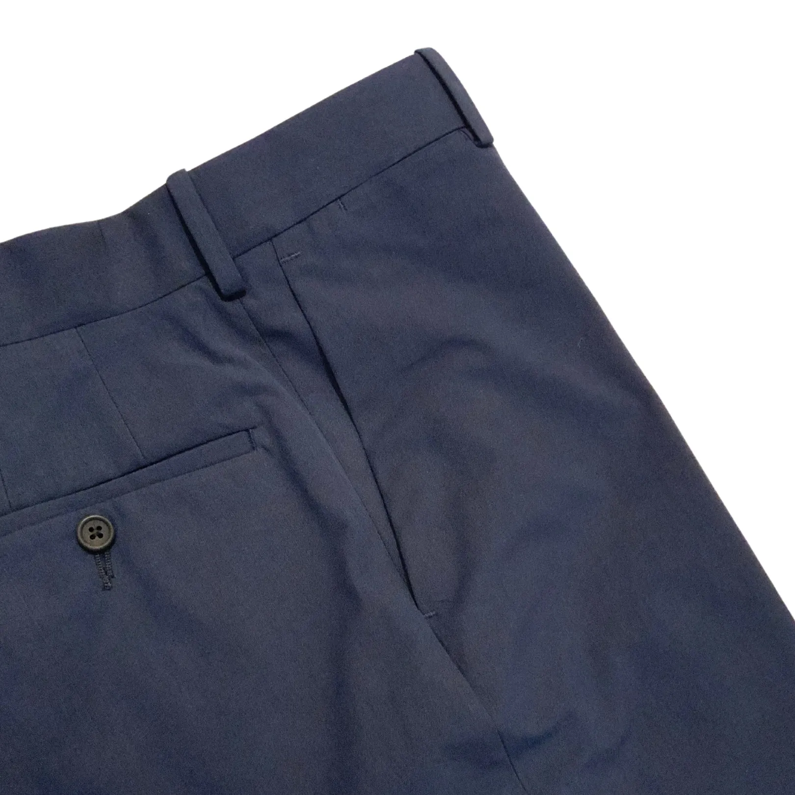 Ink Blue Compact Cotton Trouser