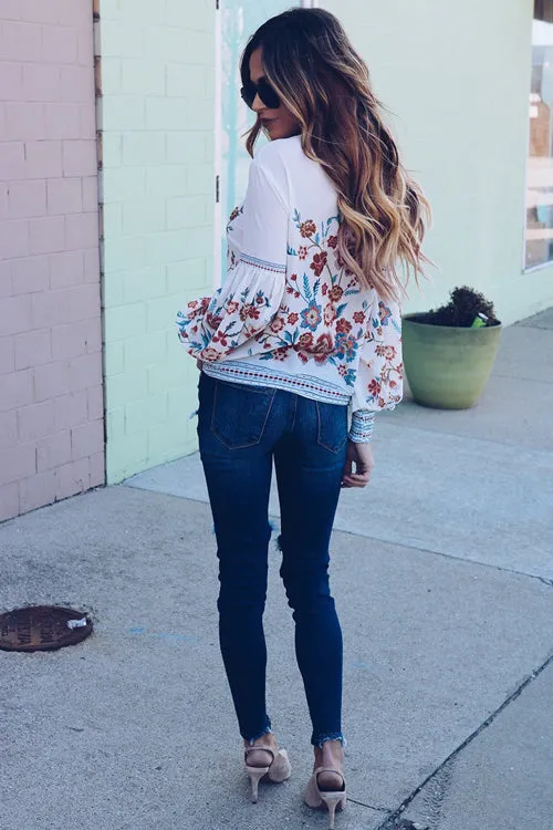 Instant Favorite Floral Printed Smocked Top